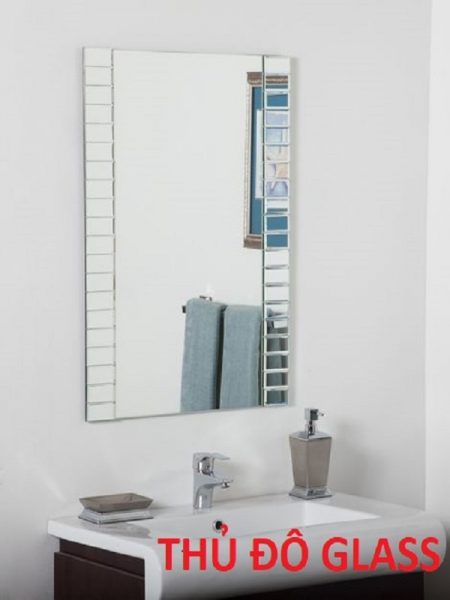 Gương nhà tắm khắc trang trí treo tường - Gương Bỉ nhập khẩu chính hãng