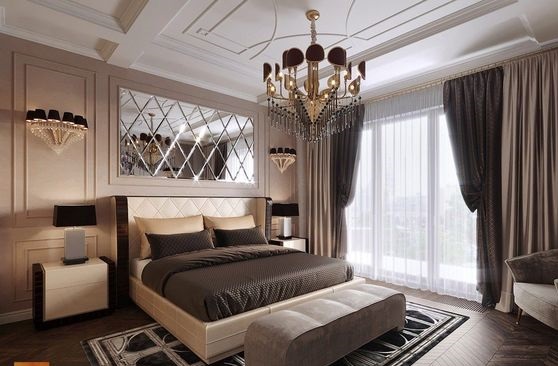 Gương ghép ô dán tường trang trí phòng ngủ
